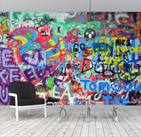 Image de Wall sprayed with graffiti